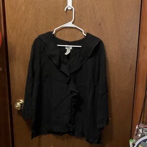 Chic Black Ruffled Blouse